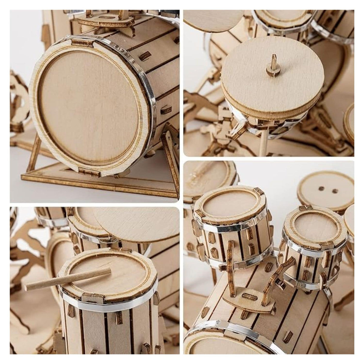 Rolife - Puzzle 3D Drum Kit Batería de Madera