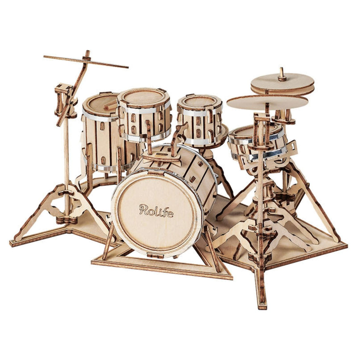 Rolife - Puzzle 3D Drum Kit Batería de Madera