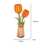 Rowood Wooden Bloom Craft - Miniatura Armable Flor Orange Tulip (Tulipán Naranja)