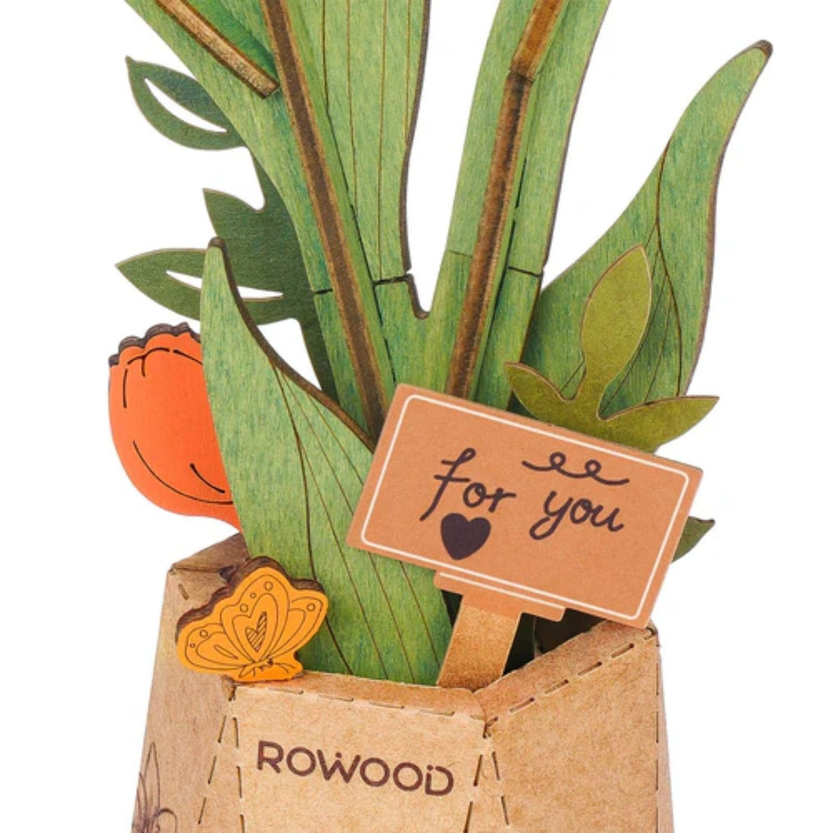 Rowood Wooden Bloom Craft - Miniatura Armable Flor Orange Tulip (Tulipán Naranja)