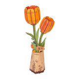 Rowood Wooden Bloom Craft - Miniatura Armable Flor Orange Tulip (Tulipán Naranja)