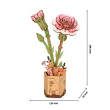 Rowood Wooden Bloom Craft - Miniatura Armable Flor Pink Carnation (Clavel)