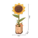 Rowood Wooden Bloom Craft - Miniatura Armable Flor Sunflower (Girasol)