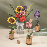 Rowood Wooden Bloom Craft - Miniatura Armable Flor Sunflower (Girasol)