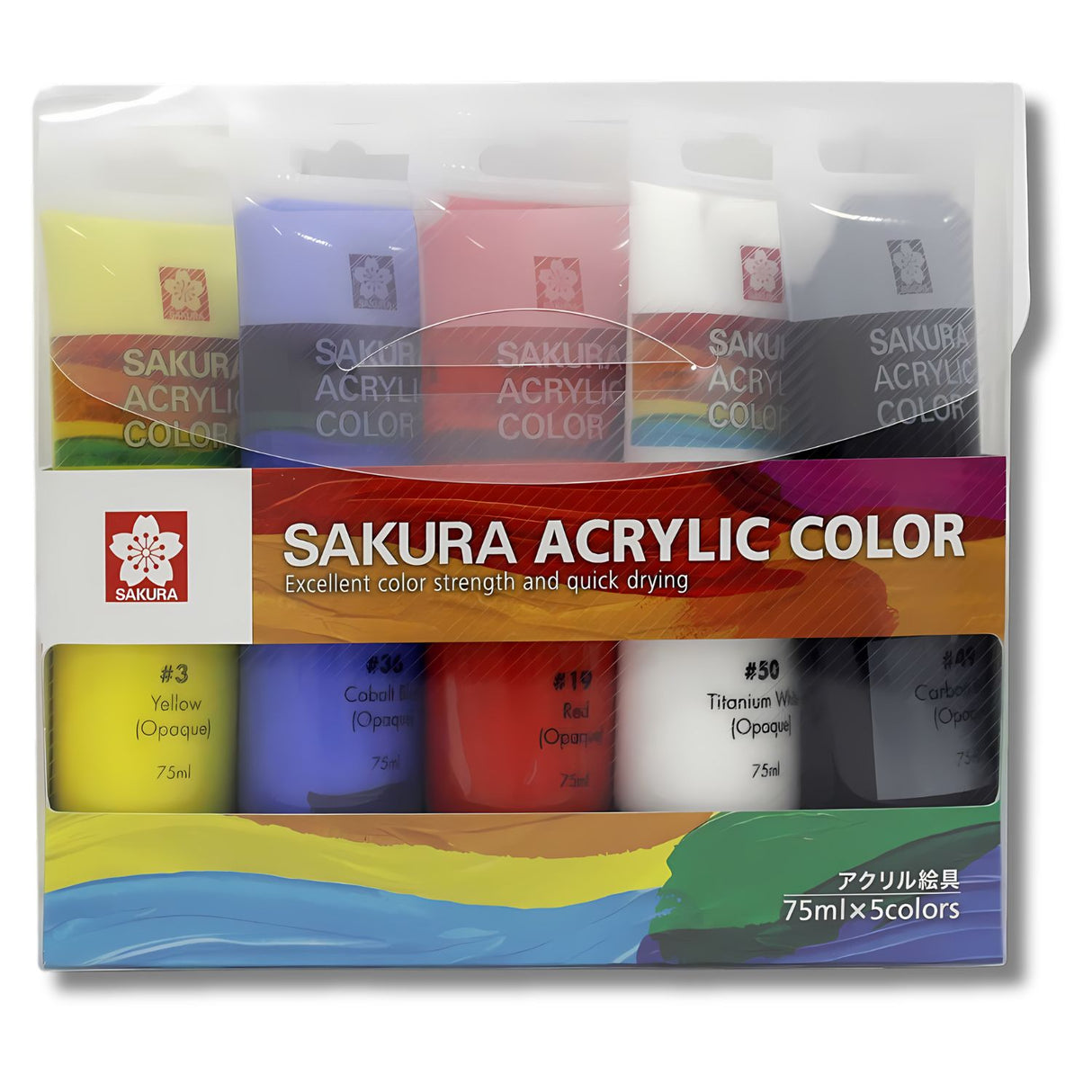 Sakura Acrylic Color - Set 5 Acrílicos en Tubos 75 ml