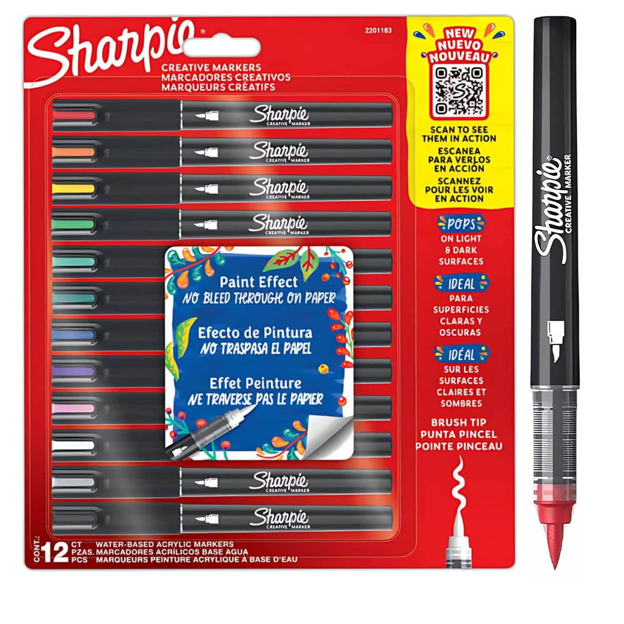 Sharpie Acrylic - Set 12 Marcadores Punta Pincel