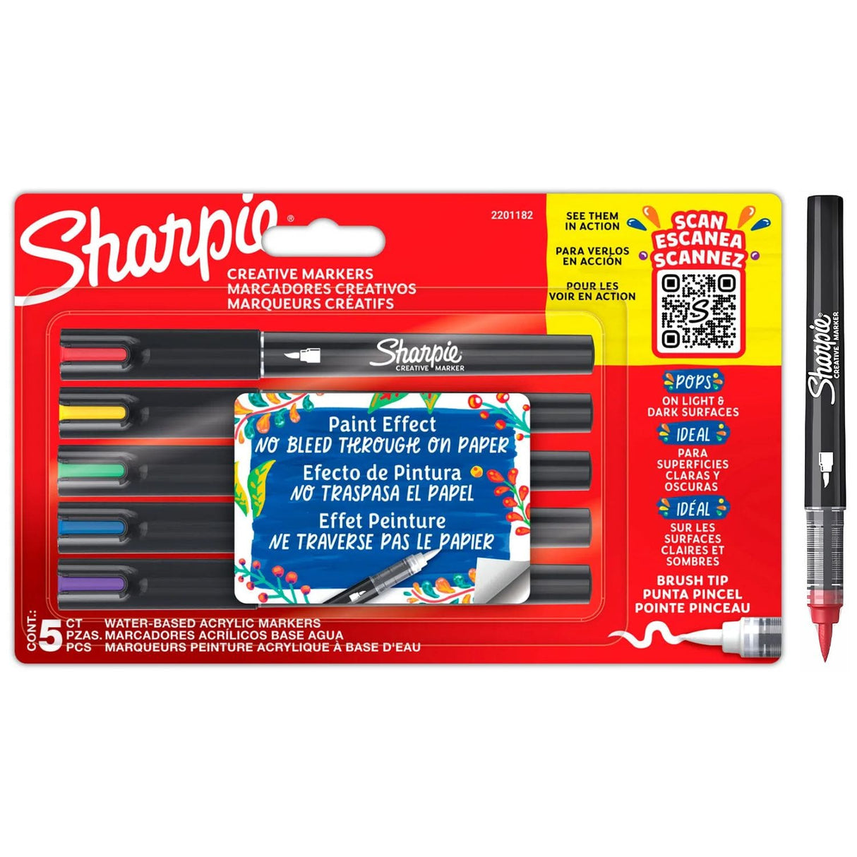 Sharpie Acrylic - Set 5 Marcadores Punta Pincel