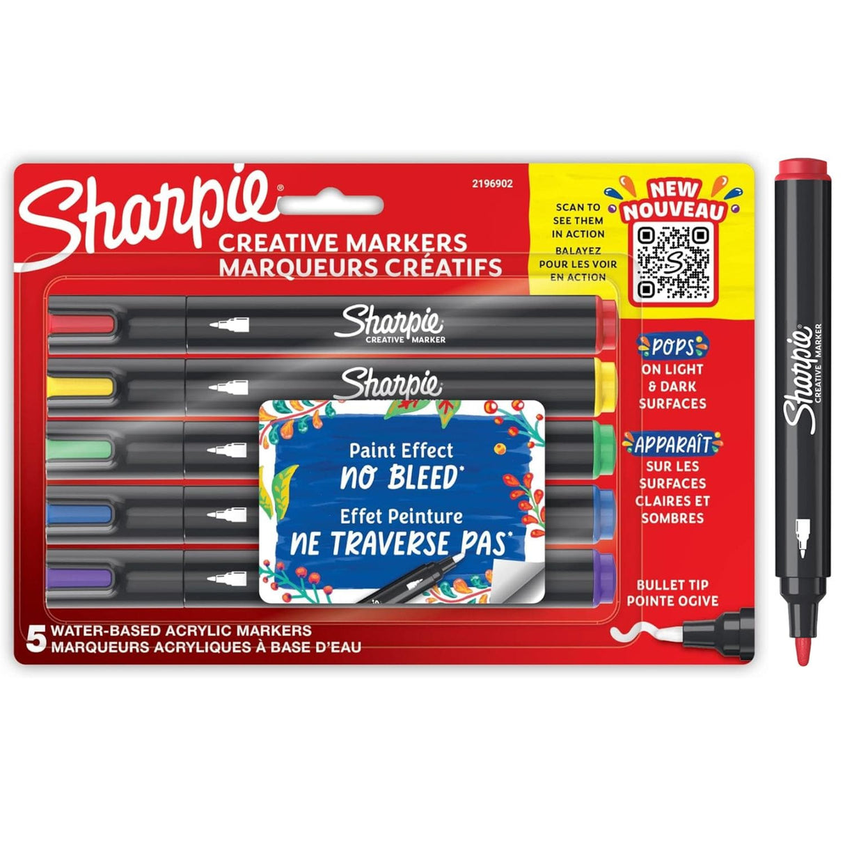 Sharpie Acrylic - Set 5 Marcadores Punta Redonda