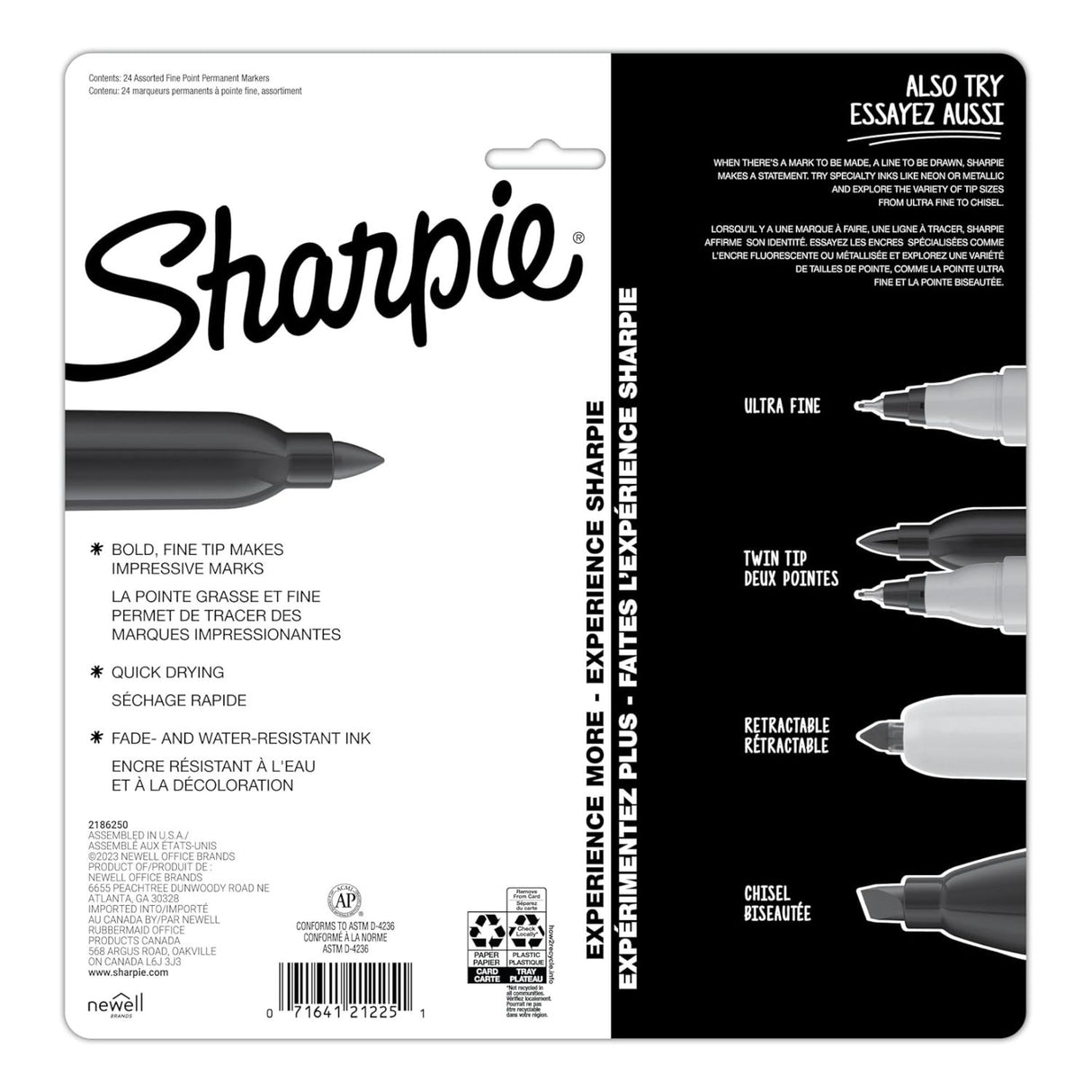 Sharpie - Set 24 Plumones Permanentes Punta Fina Glam