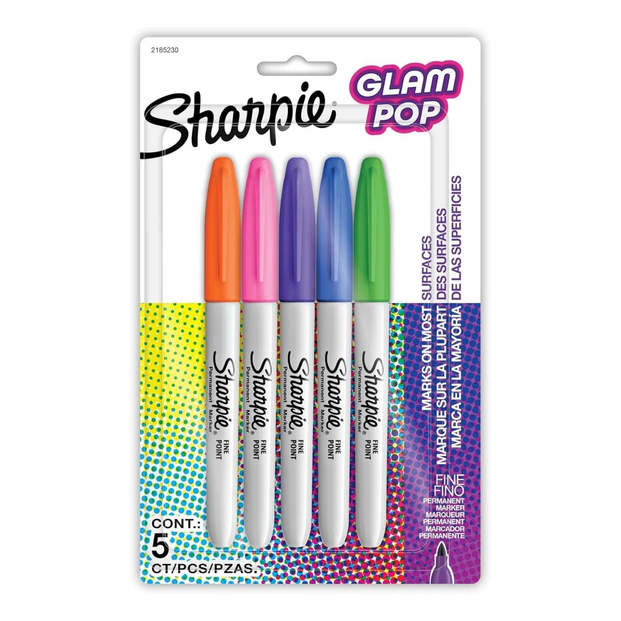 Sharpie - Set 5 Plumones Permanentes Punta Fina Glam