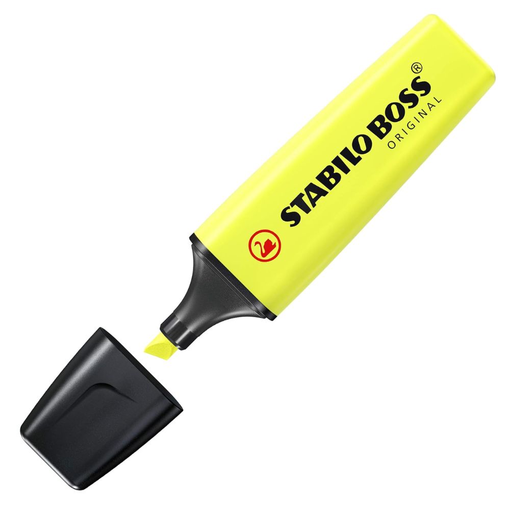 Rotulador Marcador Fluorescente Trazo entre 2 y 5mm Recargable Color  Amarillo Fluorescente Stabilo Boss