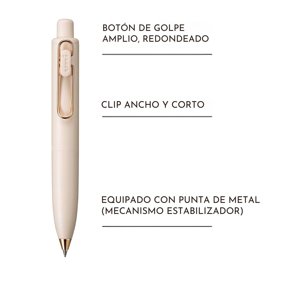 Uni-ball One P - Bolígrafo Tinta Gel 0,5 mm Rose Gold Edition Yogurt