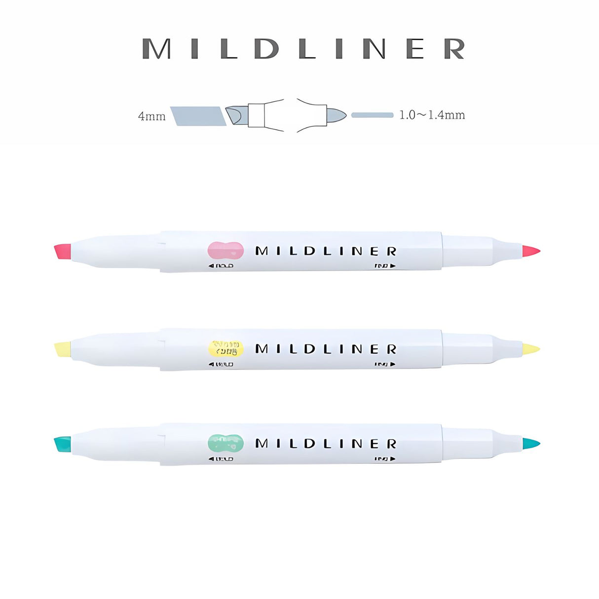 Zebra Mildliner - Set 3 Destacadores Slightly Fluorescent