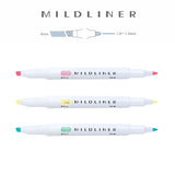 Zebra Mildliner - Set 3 Destacadores Slightly Fluorescent