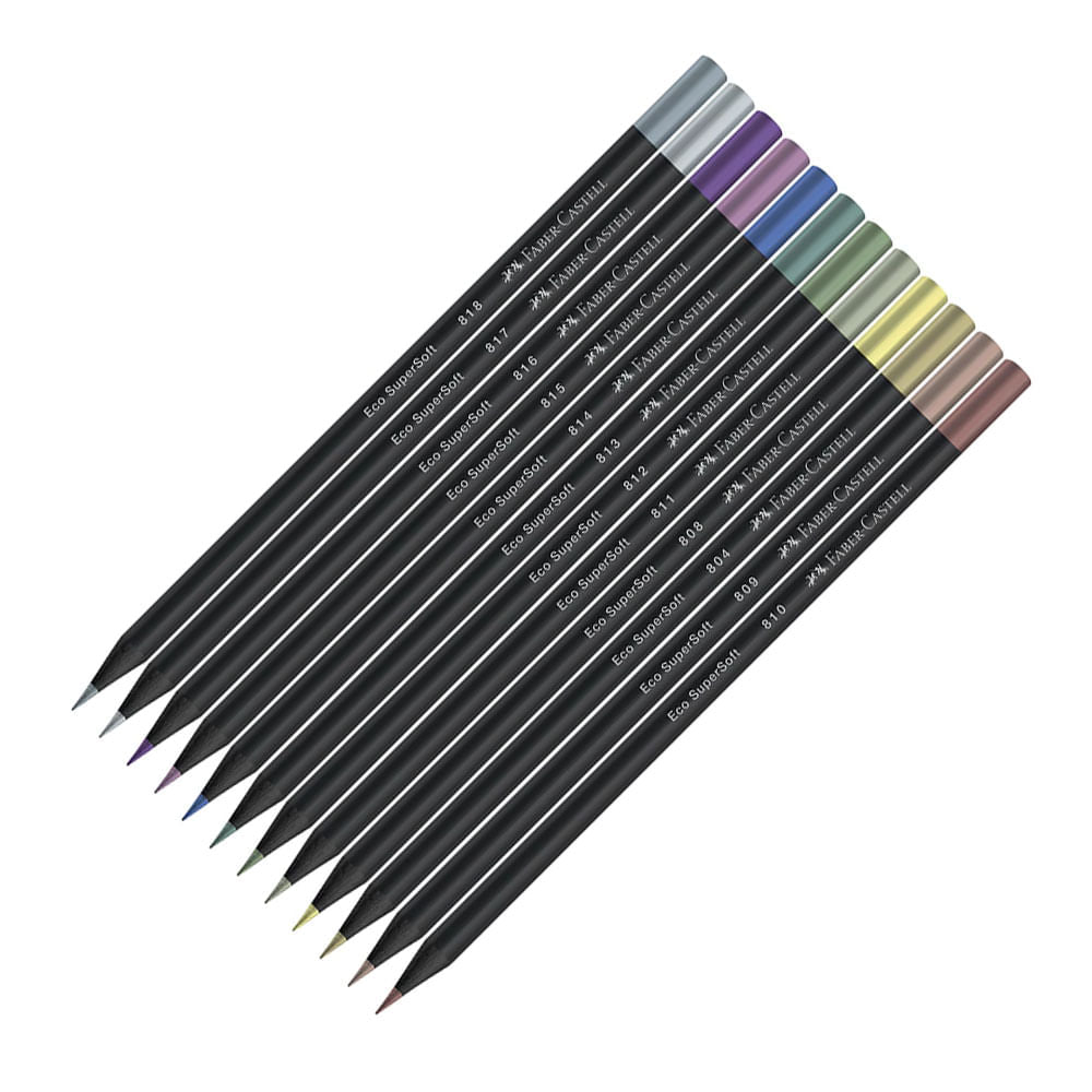 Lápices De Colores Faber-castell Supersoft Metalizados X 12