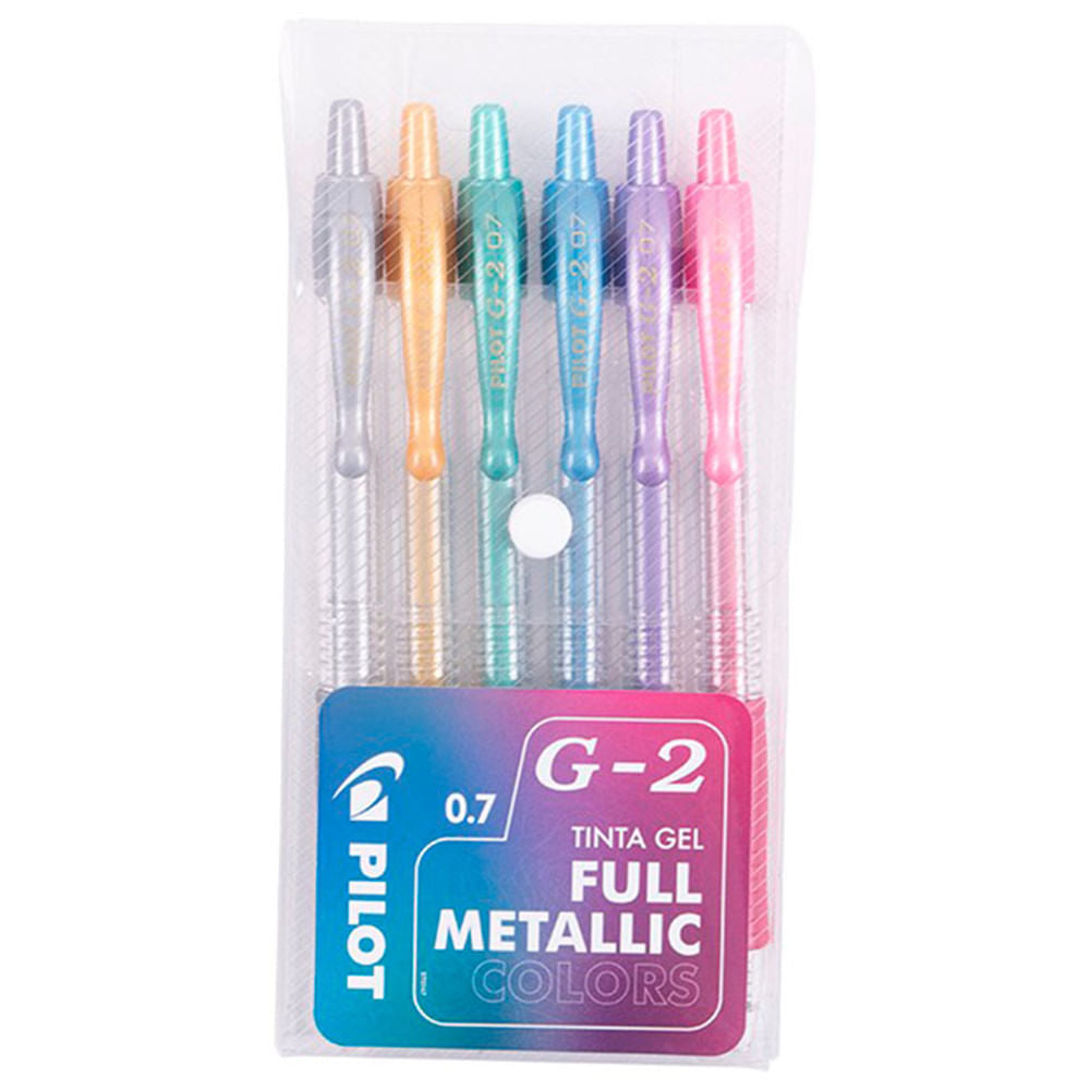 Lápiz Gel Pilot G-2 Punta 07 Full Colors Set de 6